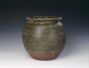 Brown Si Satchanalai jar of Chalian type, Thailand, 15th century. Artist: Unknown