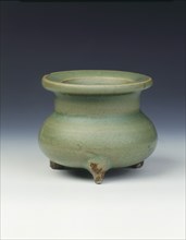 Green Jun globular tripod censer, Southern Song dynasty, China, 1127-1279. Artist: Unknown