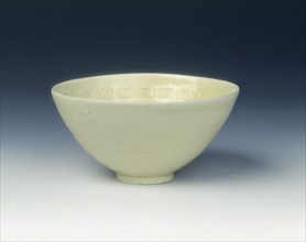 Ding yao lotus pod shaped bowl with moulded phoenixes, Jin dynasty, China, 12th century. Artist: Unknown