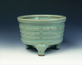 Celadon censer with eight trigrams design, Southern Song dynasty, China, 1127-1279. Artist: Unknown