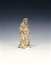 Black pottery figure of a lady, Six Dynasties period, probably Northern Wei, China, 5th century. Artist: Unknown