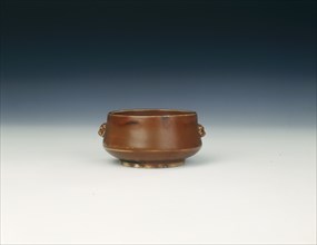 Dehua incense burner with rust-red glaze, late Ming dynasty, China, early 17th century. Artist: Unknown