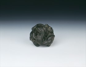 Inlaid bronze tiger and bear weight, Western Han dynasty, China, 206 BC-8 AD. Artist: Unknown