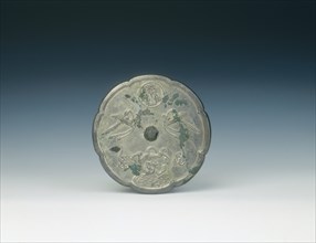 Tinned bronze marriage mirror, Tang dynasty, China, 618-907. Artist: Unknown