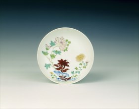 Famille rose saucer, Qing dynasty, China, c1730-1750. Artist: Unknown