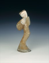 Painted pottery dancing figure, Han dynasty, China, 206 BC-220 AD. Artist: Unknown