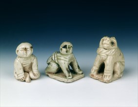 Three miniature figures, Northern Song dynasty, China, 960-1127. Artist: Unknown