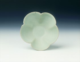 Yaozhou celadon five-lobed bowl, Five Dynasties, China, 10th century. Artist: Unknown