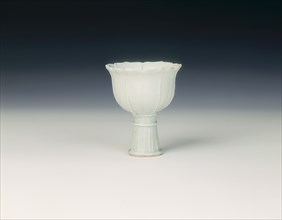 Qingbai stemcup, Yuan dynasty, China, early 14th century. Artist: Unknown