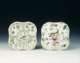 Famille rose box with flowers and insects, Qing dynasty, China, 1821-1850. Artist: Unknown