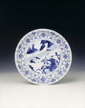 Blue and white dish, Qing dynasty, mid Kangxi, China, 1683-1700. Artist: Unknown