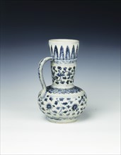 Blue and white rose-water container, Ming dynasty, China, c1490-1500. Artist: Unknown