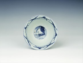 Blue and white bowl with seascape, Ming dynasty, China, 1560-1580. Artist: Unknown