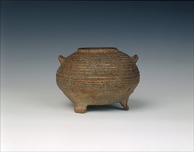 Ding-shaped pottery jar, Western Han dynasty, China, 206 BC-8 AD. Artist: Unknown