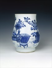 Ovoid blue and white vase, Transitional period, China, c1640. Artist: Unknown
