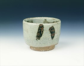 Grey glazed cup with brown splashes, Yuan dynasty, China, 1279-1368. Artist: Unknown
