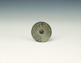 Bronze dagger pommel, Late Warring States, China, 3rd century BC. Artist: Unknown