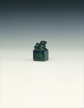 Malachite and lapis seal, Late Ming dynasty, China, 1368-1644. Artist: Unknown
