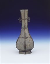Hexagonal bronze vase, Late Jin or Yuan dynasty, China, 13th century. Artist: Unknown