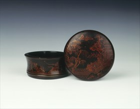 Black and gold lacquer 'Go' box, Qing dynasty, China, early 18th century. Artist: Unknown