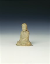 Soapstone luohan and stand, early Qing dynasty, China, 17th century. Artist: Unknown