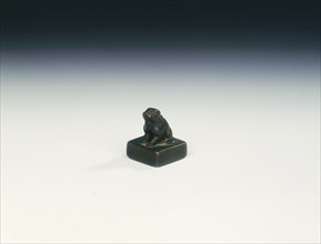 Bronze seal with hare-like finial, China, Ming dynasty (1368-1644) or earlier. Artist: Unknown