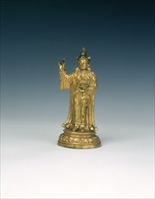 Gilt brass Guanyin, late Ming dynasty, China, 1550-1644. Artist: Unknown