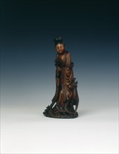 Gilt-bronze monk with alms bowl, China, 17th-18th century. Artist: Unknown