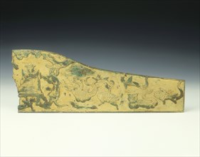 Gilt-bronze applique fragment, Eastern Han dynasty, China, 25 AD-220 AD. Artist: Unknown