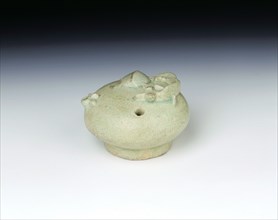 Celadon water dropper with salamander and tortoise, early Choson period, Korea, 15th century. Artist: Unknown