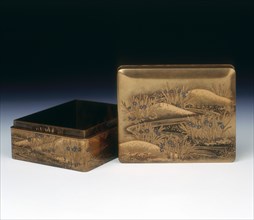Maki-e lacquer box, late Edo period, Japan, early 19th century. Artist: Unknown