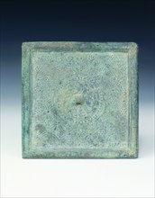 Square bronze mirror with overlapping cash pattern, Jin dynasty, China, 1115-1234. Artist: Unknown