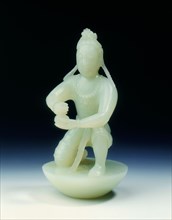 Jade Buddhist disciple, Qing dynasty, China, c1800. Artist: Unknown