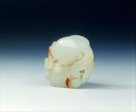 Jade group of goldfish, clam and frog, early Qing dynasty, Suzhou, China, 18th century. Artist: Unknown