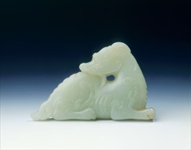 Jade mythical animal, Yuan or early Ming dynasty, 14th-15th century. Artist: Unknown