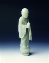 Jade Buddhist disciple, Qing dynasty, China, 1644-1911. Artist: Unknown