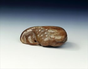 Jade group of three-legged toad and young, late Ming dynasty, China, 1550-1644. Artist: Unknown