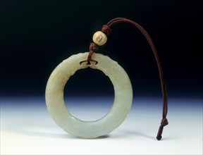 Jade ring scaly fish circular pendant, Late Northern Song to Ming dynasty, China, 1100-1644. Artist: Unknown
