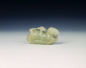 Jade horse with books on a bed of waves, early Qing dynasty, China, 1645-1735. Artist: Unknown