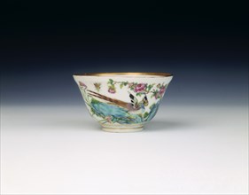Famille rose bowl with pheasant, Qing dynasty, China, 1st half of 19th century. Artist: Unknown