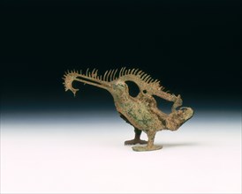 Bronze cormorant with a fish in its beak, Eastern Han dynasty, China, 25-220. Artist: Unknown
