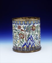 Cloisonne brushpot, Qing dynasty, China, mid 18th century. Artist: Unknown