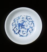 Blue and white ink palette, Qing dynasty, China, 19th century. Artist: Unknown