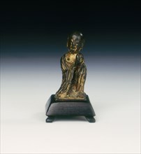 Gilt bronze figure of a monk, Late Six Dynasties period or Tang dynasty, China, 6th-10th century. Artist: Unknown