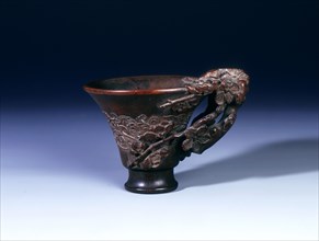 Footed rhino horn cup, Qing dynasty, China, 18th century. Artist: Unknown