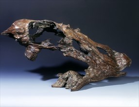 Natural wood sculpture of a flying fish, Qing dynasty, China, 18th-19th century. Artist: Unknown