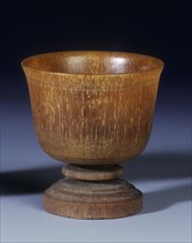 Plain circular stemmed rhino horn cup, Qing dynasty, China, 18th century. Artist: Unknown