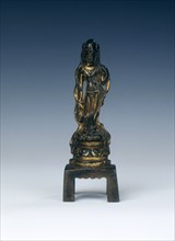 Gilt-bronze standing Avalokitesvara, Tang dynasty, China, 7th-8th century. Artist: Unknown