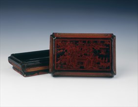 Rectangular lacquered bamboo weave box, Qing dynasty, China, 18th century. Artist: Unknown