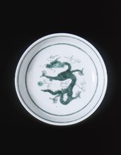 Green dragon dish, Guangxu period, Qing dynasty, China, 1875-1908. Artist: Unknown